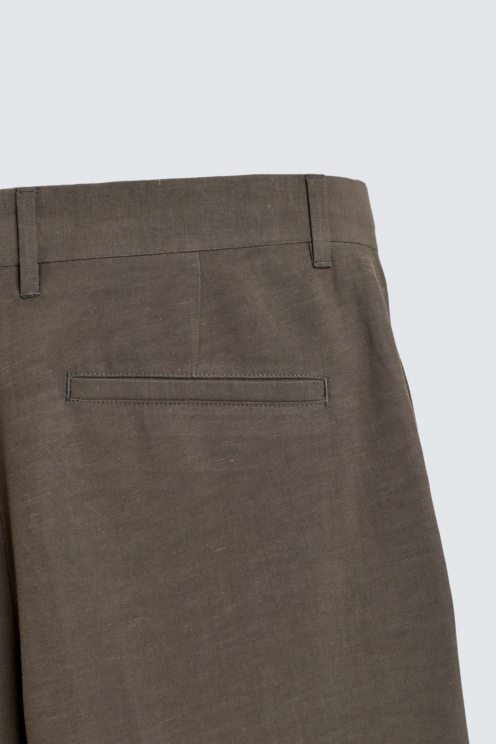 FLARE FIT VISCOSE - LINEN SUIT PANTS